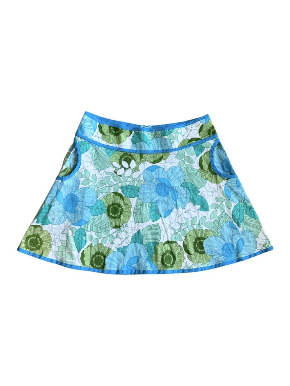 RARE NWT dELIA*s Original 90s Y2K Preppy Blue Green Floral Mini Skirt Size 7